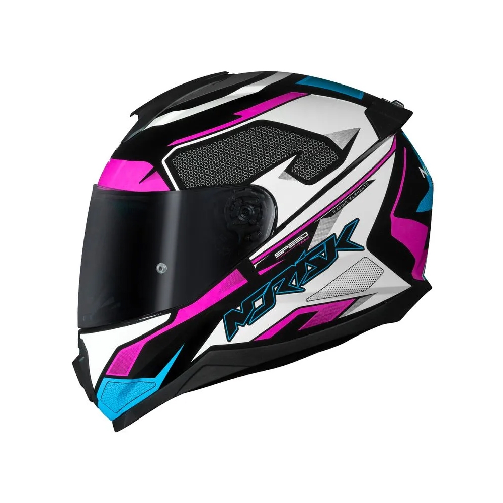 Capacete Norisk Razor - Speedmax Preto Branco Rosa