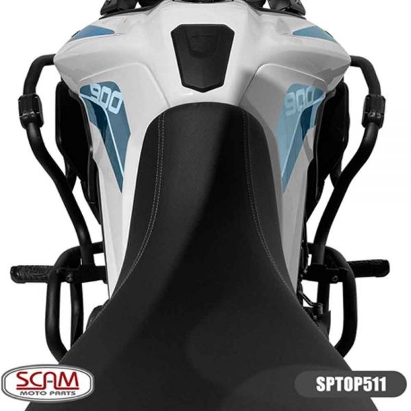 Protetor de Motor e Carenagem com Pedaleira Scam Triumph Tiger 900 - Preto
