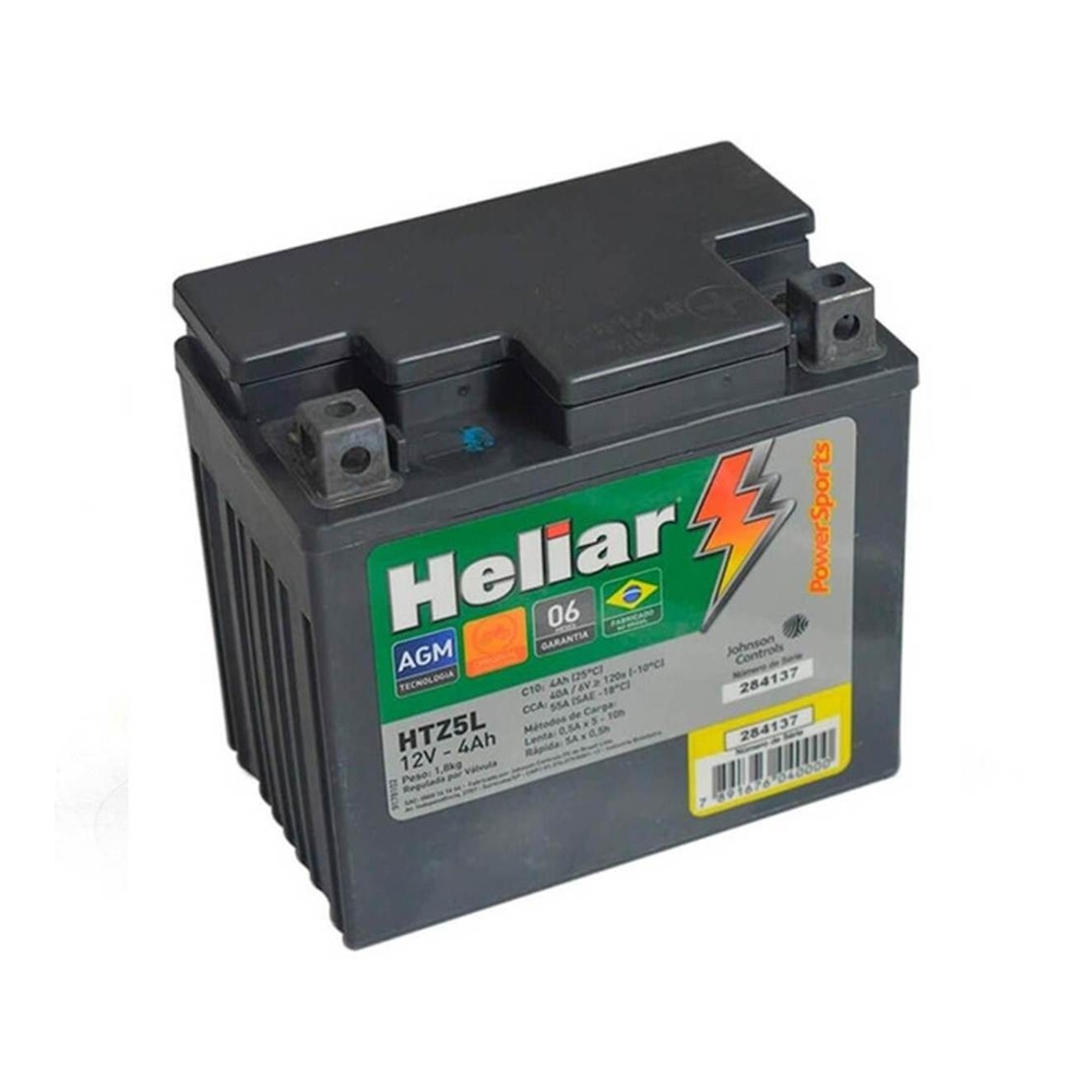 Bateria Heliar HTZ5L TITAN2000/FAN125/BIZ SEL. 4AH