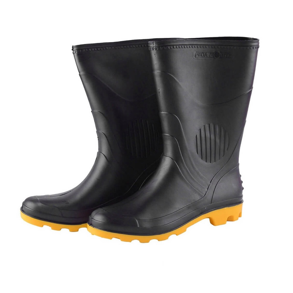 Bota Chuva Impermeável Pega Forte Preto Amarelo