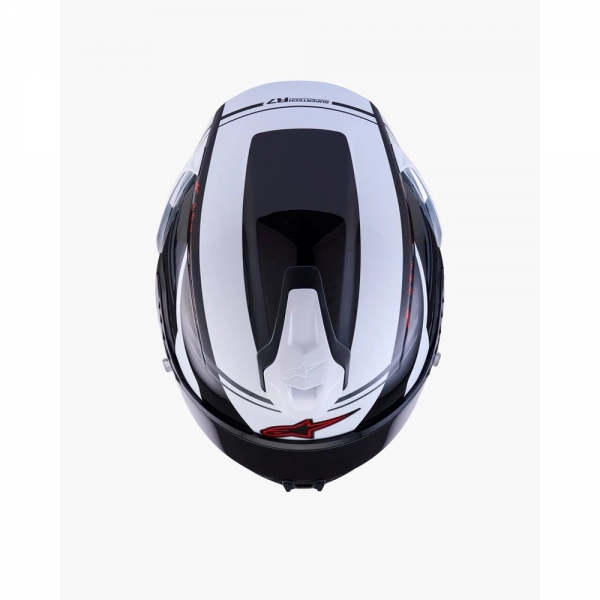 Capacete Alpinestars Sr7 A-Core Preto Branco Vermelho - 60