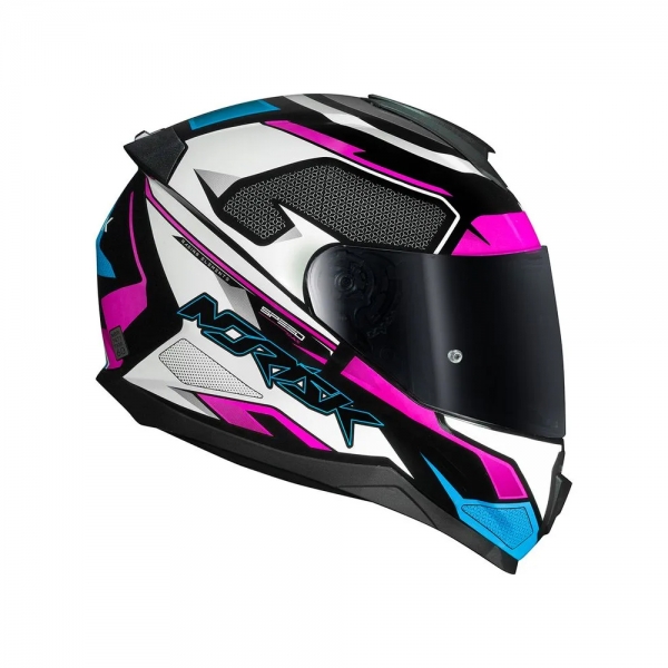 Capacete Norisk Razor - Speedmax Preto Branco Rosa