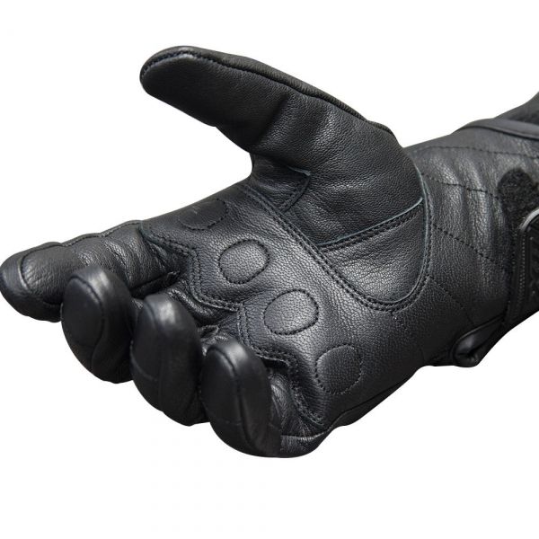 Luva X11 Route 2 Cano Curto Couro com Proteção - Preto
