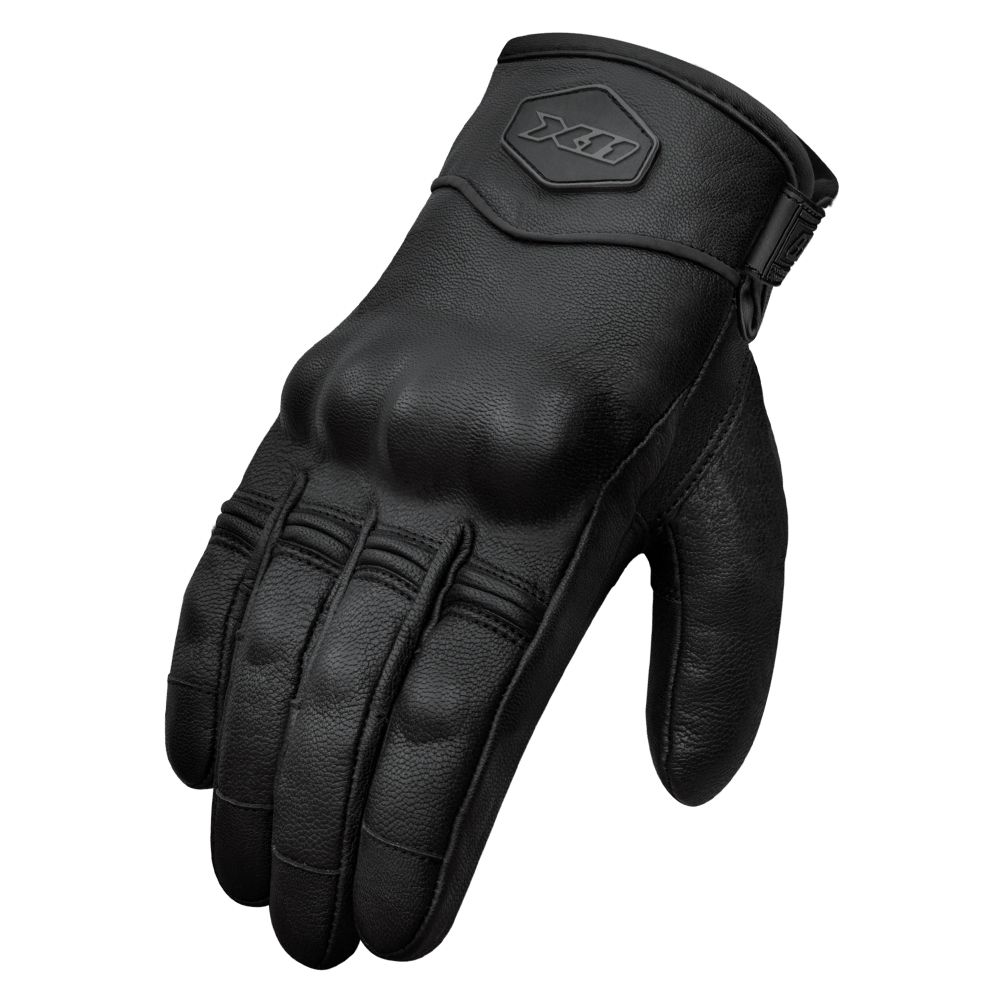 Luva X11 Route 2 Cano Curto Couro com Proteção - Preto