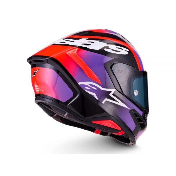 Capacete Alpinestars Sr7 Lumen Preto Roxo Vermelho