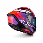 Capacete Alpinestars Sr7 Lumen Preto Roxo Vermelho