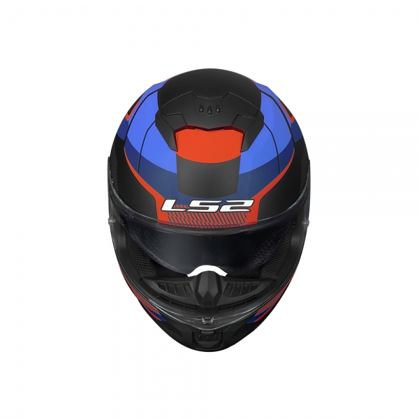 Capacete LS2 FF808 Stream II - Road Titanium Vermelho Azul