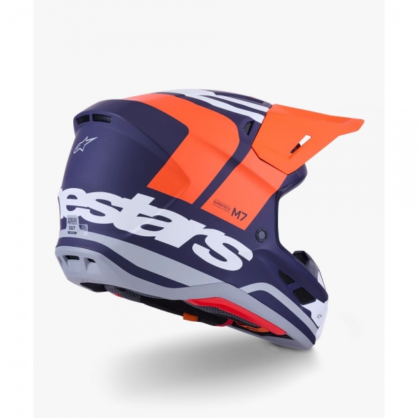 Capacete Alpinestars SM7 - Core Laranja Azul Fosco
