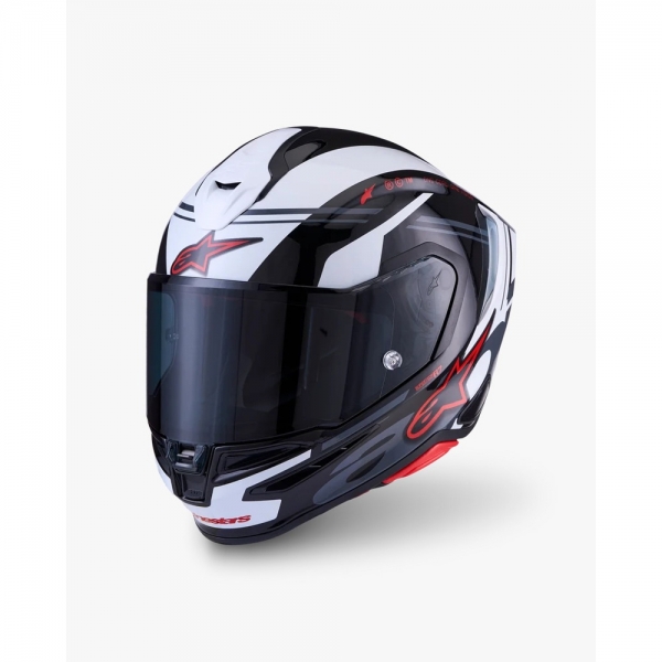 Capacete Alpinestars Sr7 A-Core Preto Branco Vermelho - 60