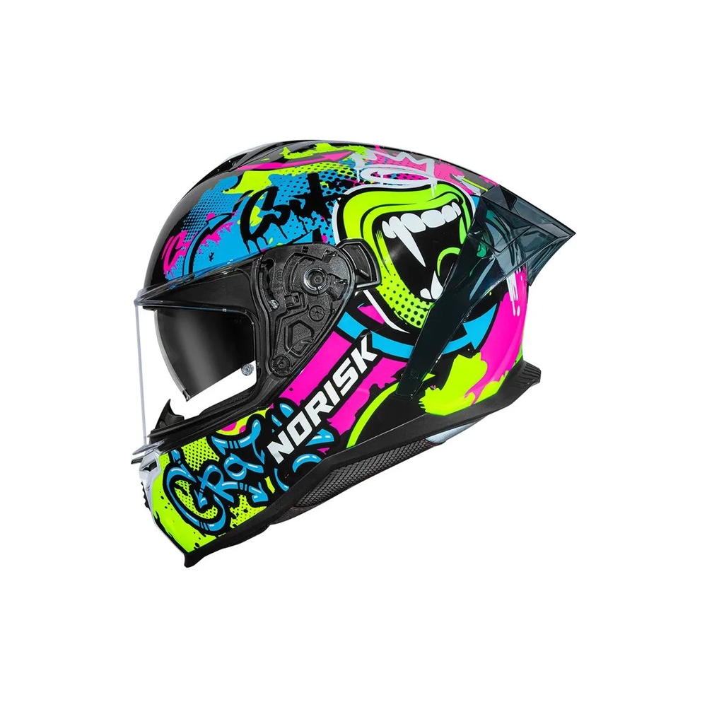 Capacete Norisk Strada II Wow Preto Amarelo Fluo