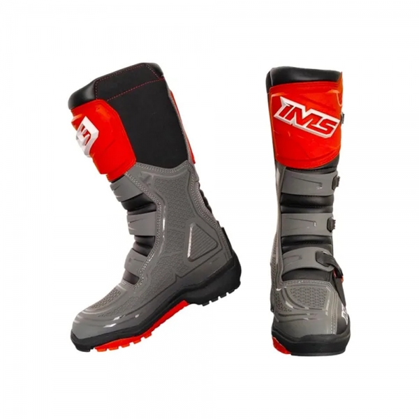 Bota IMS Robust Injetada - Cinza Vermelho Preto
