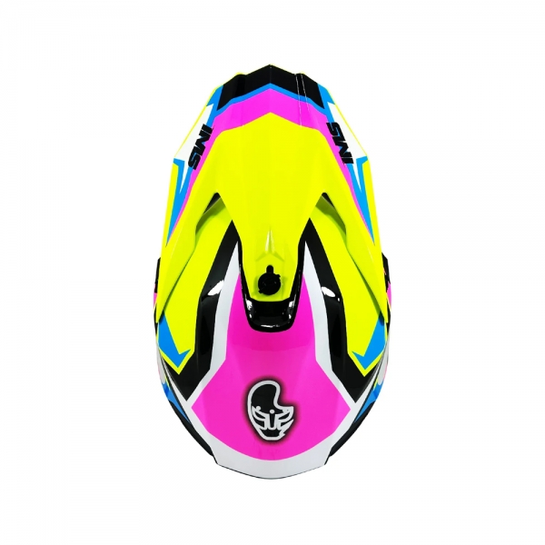 Capacete IMS Revo Edge Trilha Motocross - Azul Fluor Rosa