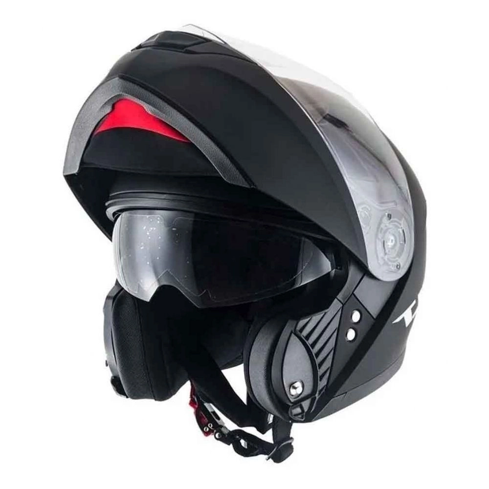 Capacete Helt Hippo Glass Preto Fosco Escamoteável Viseira Solar