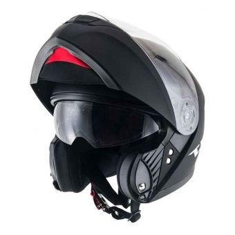 Capacete Helt Hippo Glass Preto Fosco Escamoteável Viseira Solar