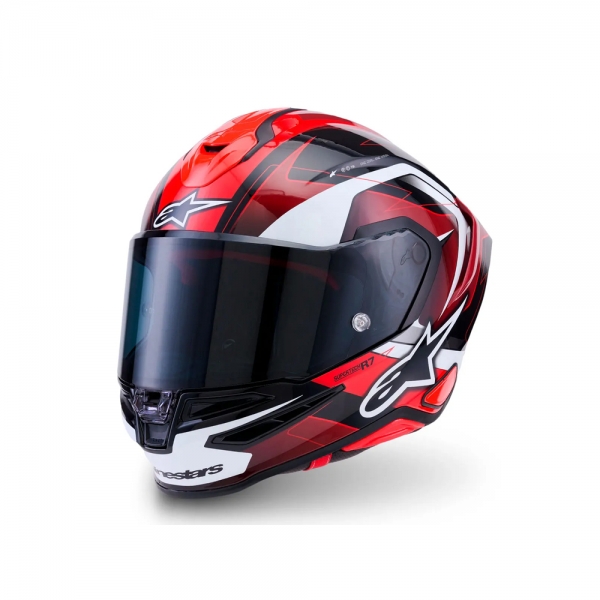 Capacete Alpinestars Sr7 Kinets Preto Vermelho Branco