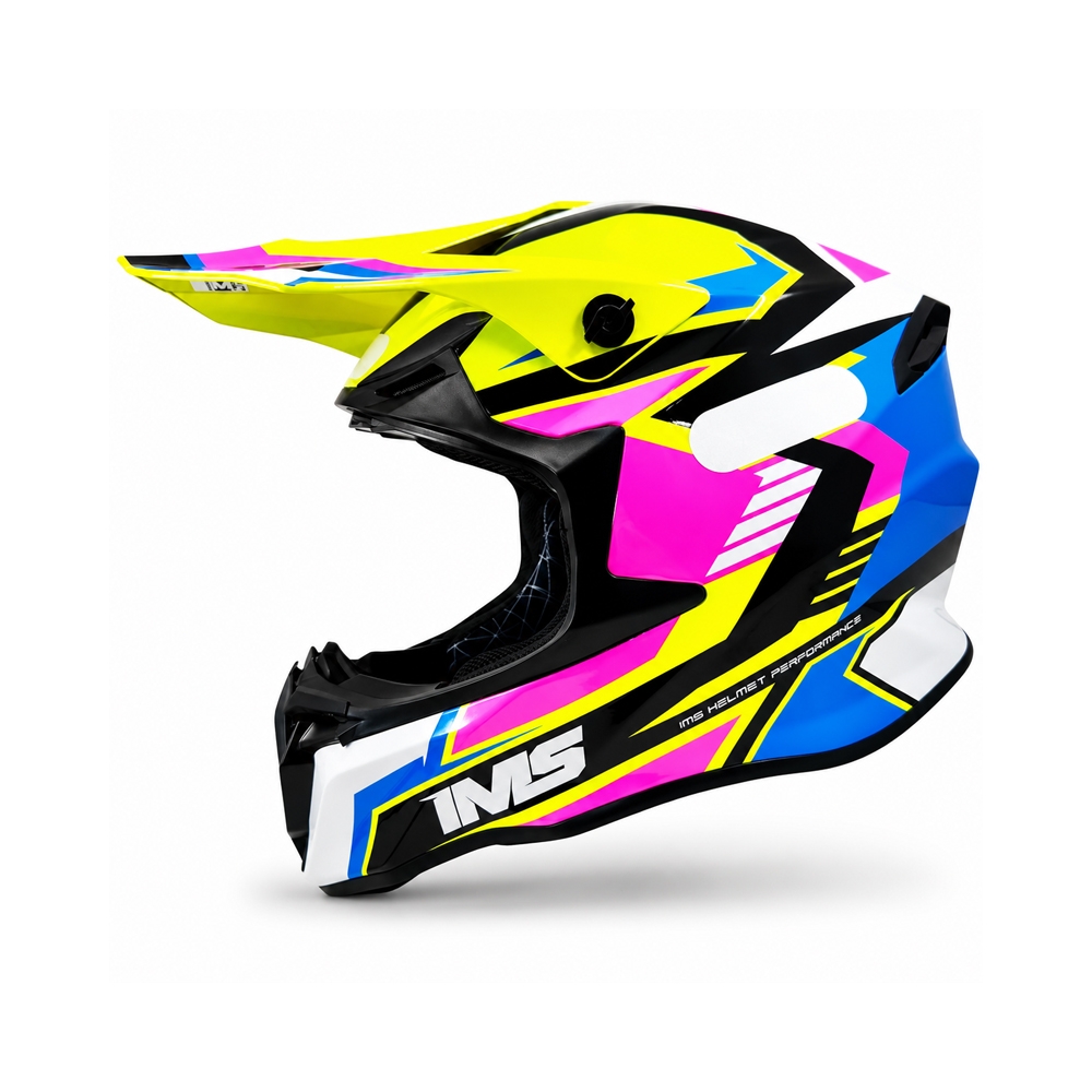 Capacete IMS Revo Edge Trilha Motocross - Azul Fluor Rosa